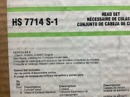 Fel-pro HS7714S-1 Cylinder Head Gasket Set For Hercules D3400 G3400 D5000T