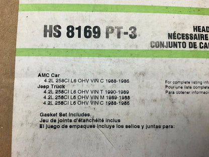 Fel-pro HS8169PT-3 Cylinder Head Gasket Set For 1987-1990 Jeep AMC 4.2L-L6