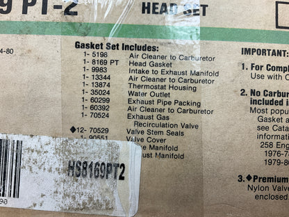 Missing EGR Valve Gasket - Fel-pro HS8169PT2 Cylinder Head Gasket Set
