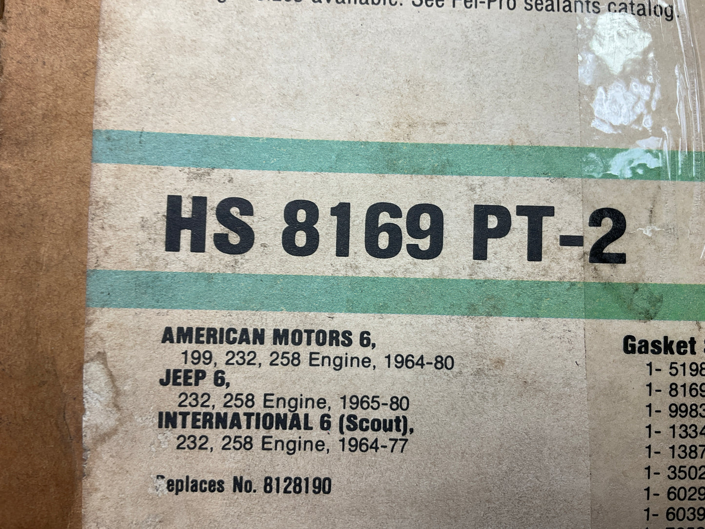Missing EGR Valve Gasket - Fel-pro HS8169PT2 Cylinder Head Gasket Set