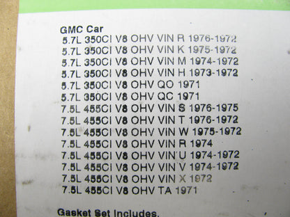 Fel-pro HS8171PT-4 Cylinder Head Gasket Set - 64-76 Olds 330 350 400 425 455 V8