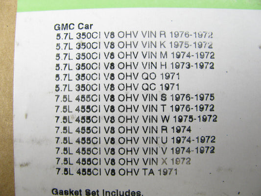 Fel-pro HS8171PT-4 Cylinder Head Gasket Set - 64-76 Olds 330 350 400 425 455 V8