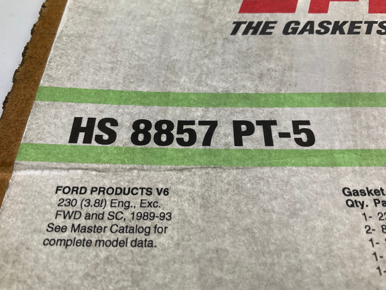 FEL-PRO HS8857PT5 Cylinder Head Gasket Set 1989-1993 Thunderbird Cougar 3.8L V6