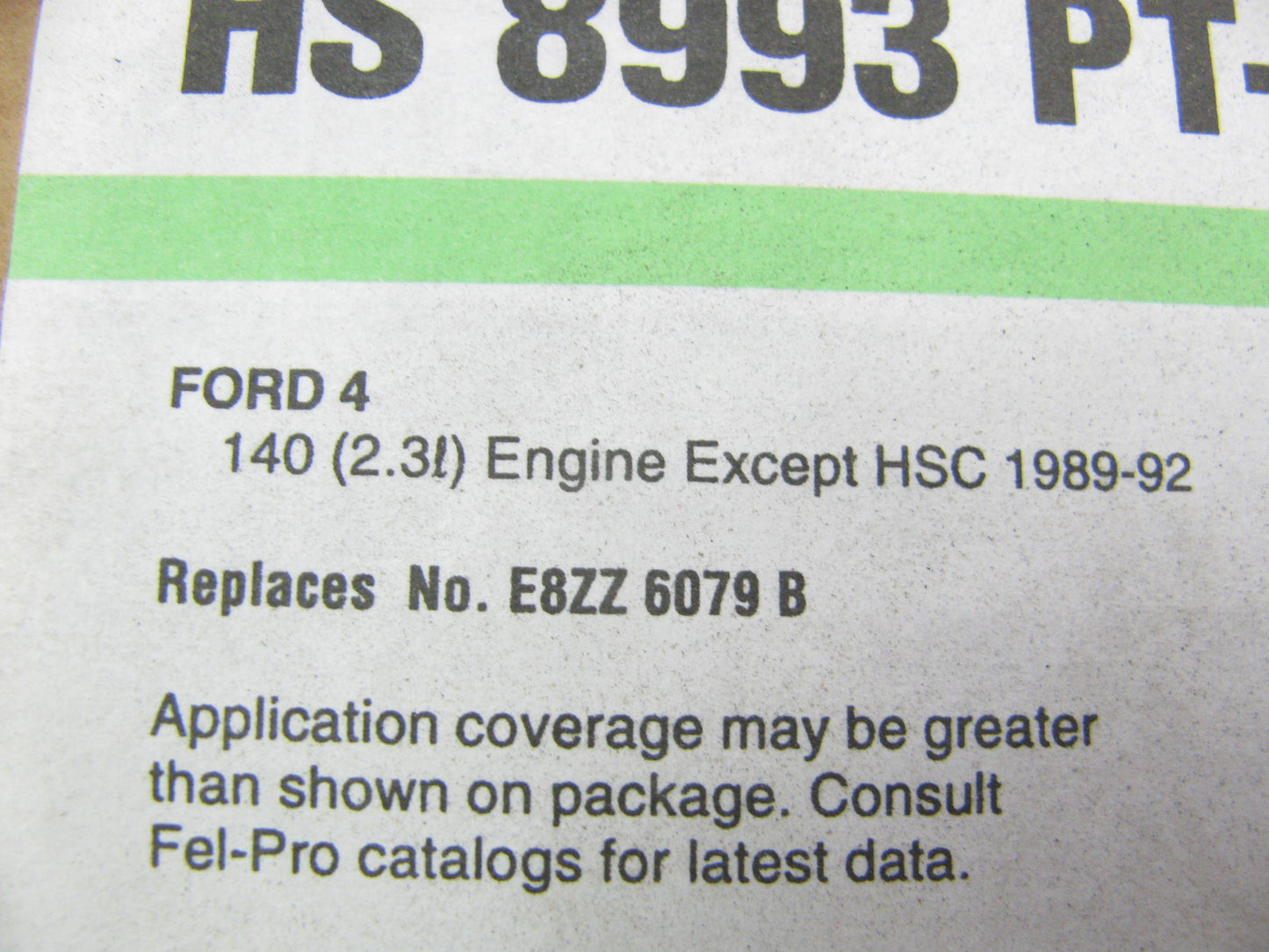 New Fel-pro HS8993PT-5 Cylinder Head Gasket Set For 1989-90 Mustang 2.3L