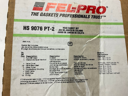 FEL-PRO HS9076PT-2 Cylinder Head Gasket Set - For 94-95 Jeep 4.0L I6 OHV
