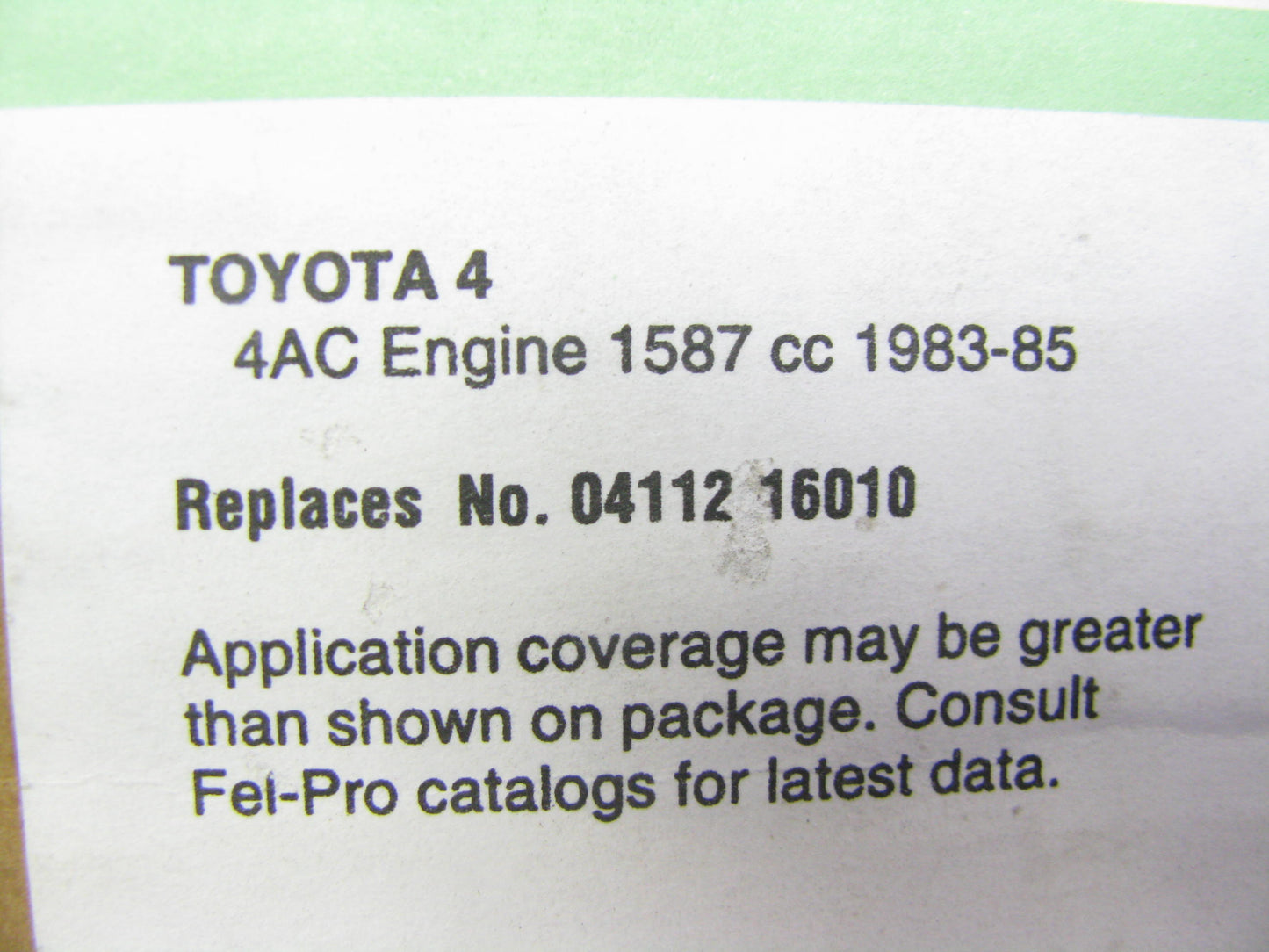 Fel-pro HS9078PT Cylinder Head Gasket Set For 1983-1985 Toyota Corolla 1.6L-L4