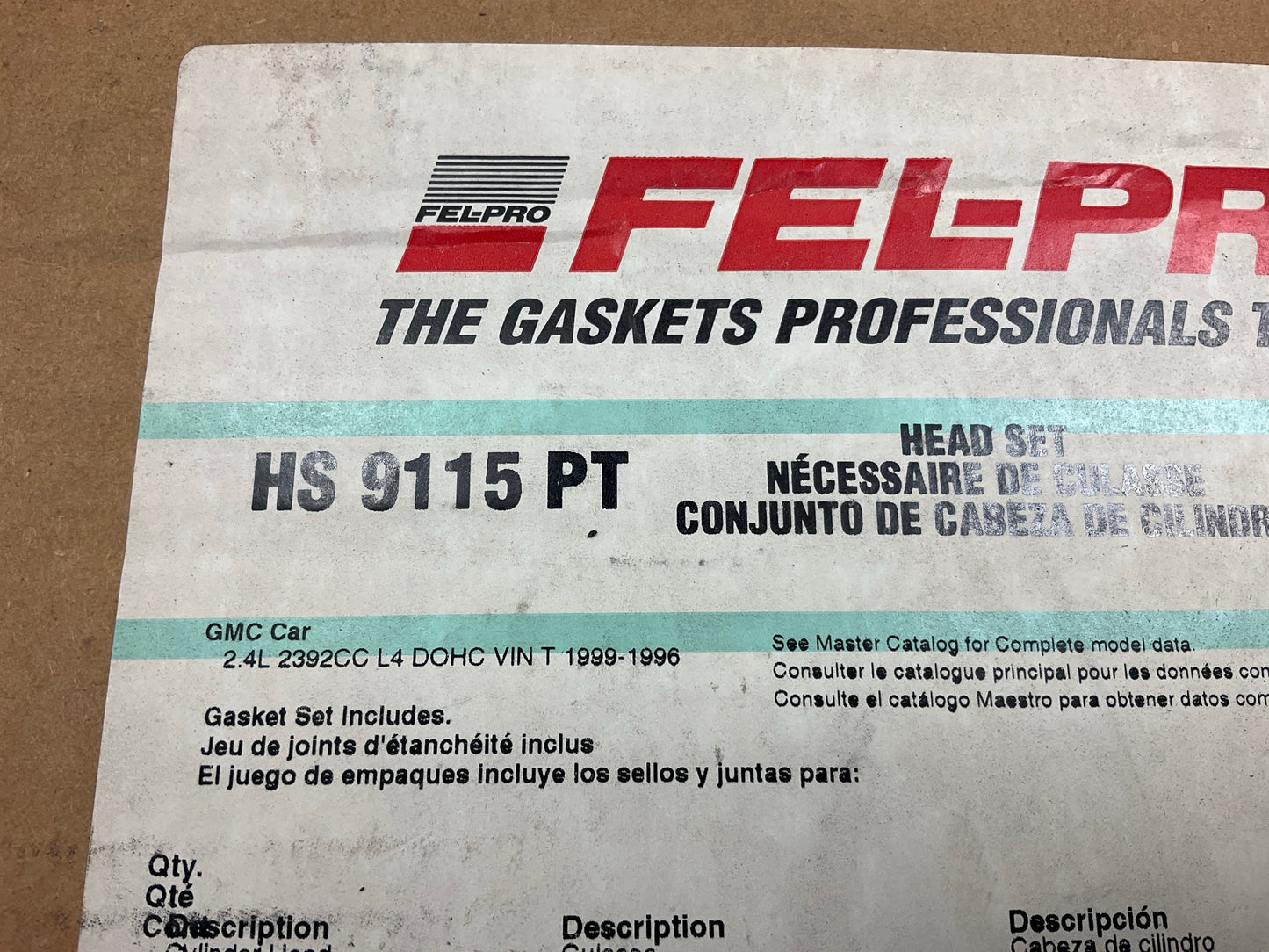 Fel-pro HS9115PT Engine Cylinder Head Gasket Set For 1996-1999 GM 2.4L-L4