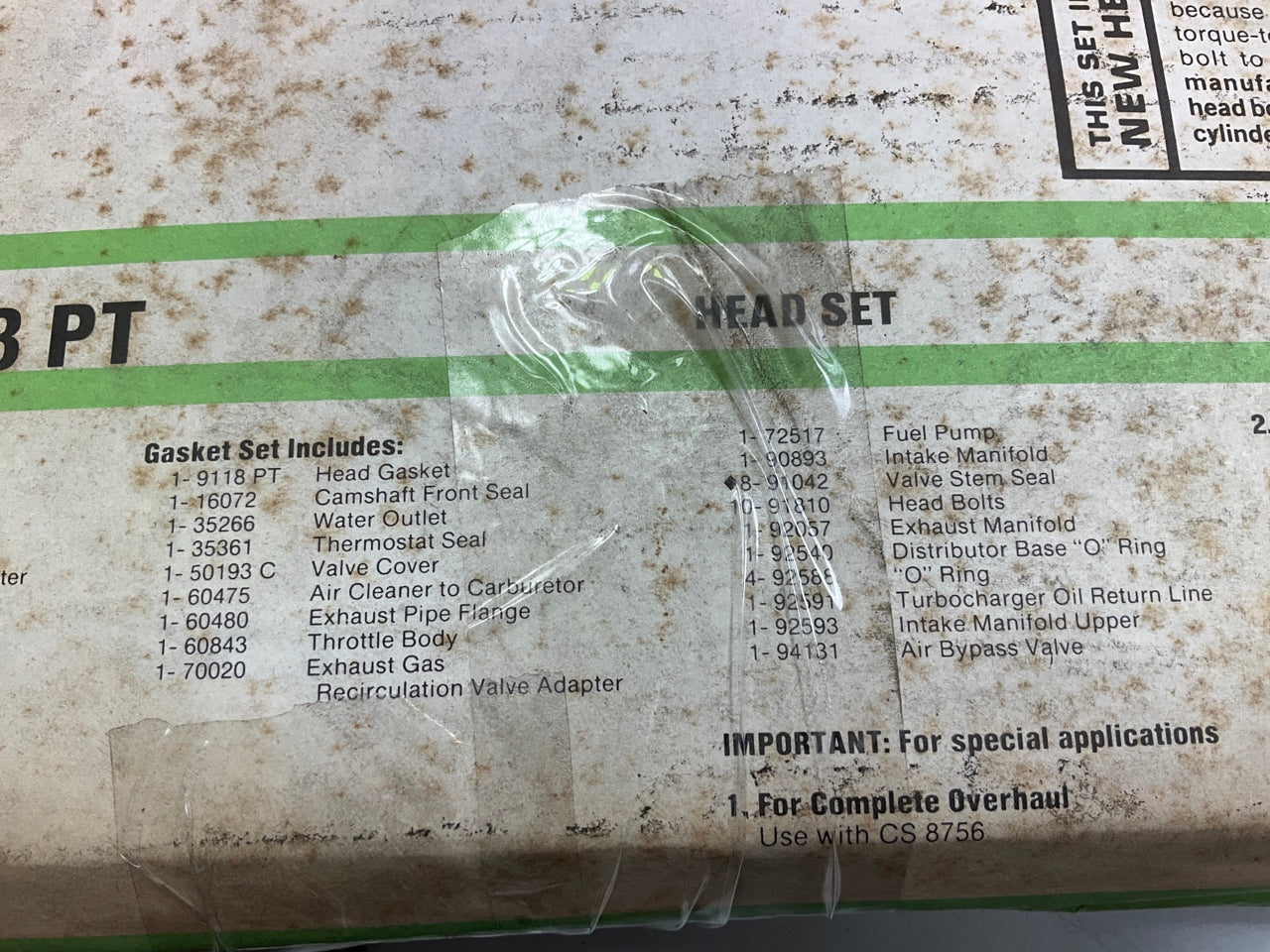 FEL-PRO HS9118PT Engine Cylinder Head Gasket Set - 1981-1985 Ford 1.6L