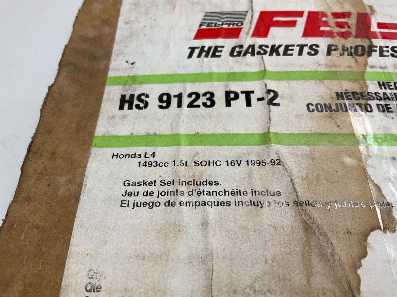 Fel-pro HS9123PT-2 Cylinder Head Gasket Set - 1992-1995 Honda Civic 1.5L D15