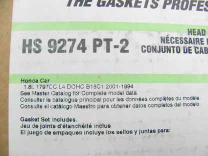 Fel-pro HS9274PT-2 Cylinder Head Gasket Set For 1994-2001 Acura Integra 1.8L-L4