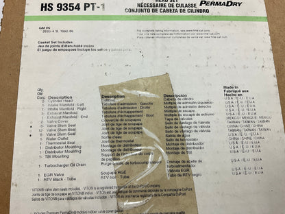 Fel-pro HS9354PT-1 Engine Cylinder Head Gasket Set For 1986-1992 GM 4.3L-V6