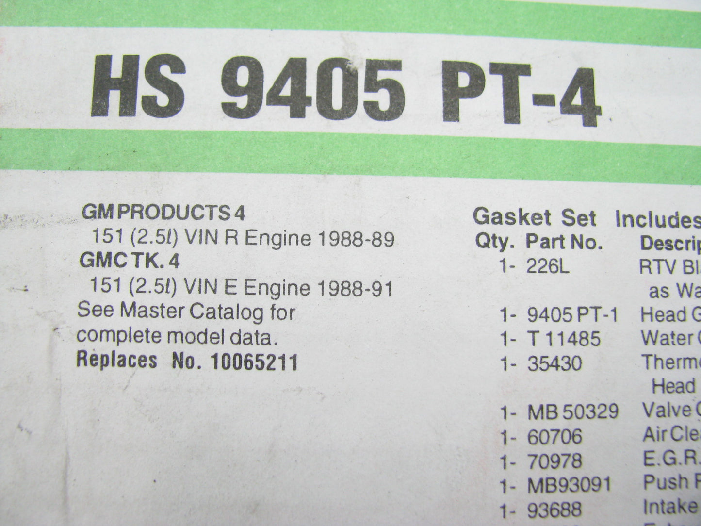 Fel-Pro HS9405PT-4 Engine Cylinder Head Gasket Set For 1988-1991 GM 2.5L-L4