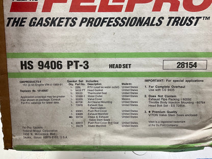 FEL-PRO HS9406PT3 Cylinder Head Gasket Set - 89-91 Buick Oldsmobile Pontiac 2.5L