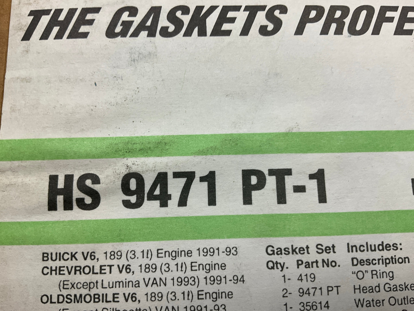 Fel-Pro HS9471PT1 Head Gasket Set - 1991-1994 Chevy Buick Olds Pontiac 3.1L V6