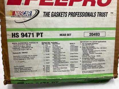 Fel-Pro HS9471PT Cylinder Head Gasket Set For 1987-1990 GM 2.8L 3.1L-V6