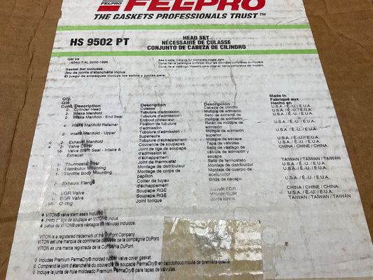 Fel-Pro HS9502PT Cylinder Head Gasket Set For 96-00 CHEVY GMC 454 7.4L V8