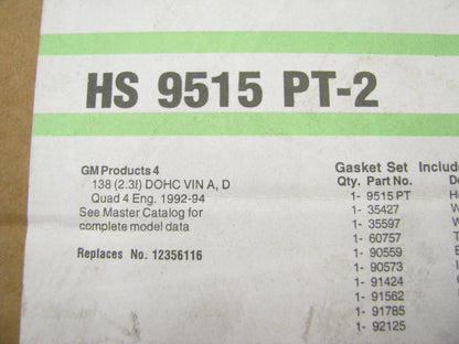 Fel-pro HS9515PT2 Cylinder Head Gasket Set For 1992-1994 GM 2.3L-L4