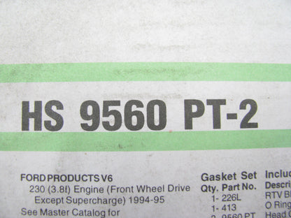 Fel-pro HS9560PT2 Engine Cylinder Head Gasket Set 1994-95 Ford 3.8L V6