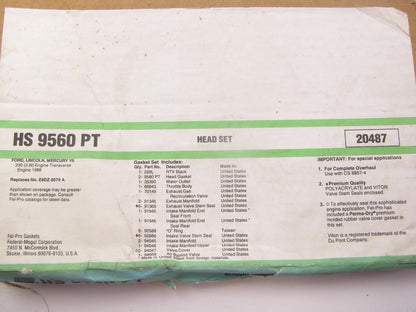Fel-pro HS9560PT Engine Cylinder Head Gasket Set For 1988 Ford Mercury 3.8L