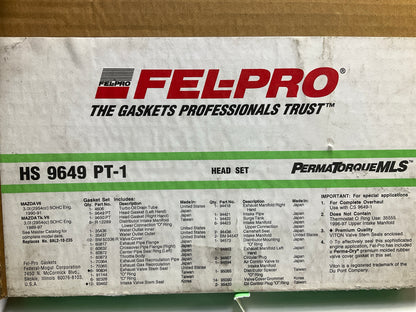 Fel-pro HS9649PT-1 Cylinder Head Gasket Set For 1989-1998 Mazda 3.0L-V6