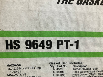 Fel-pro HS9649PT-1 Cylinder Head Gasket Set For 1989-1998 Mazda 3.0L-V6