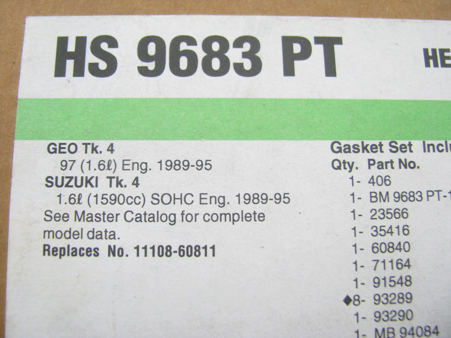 Fel-pro HS9683PT Cylinder Head Gasket Set For 1989-1995 GM Suzuki 1.6L-L4