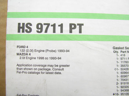 FEL-PRO HS9711PT Cylinder Head Gasket Set - 1993-1997 Ford Mazda 2.0L