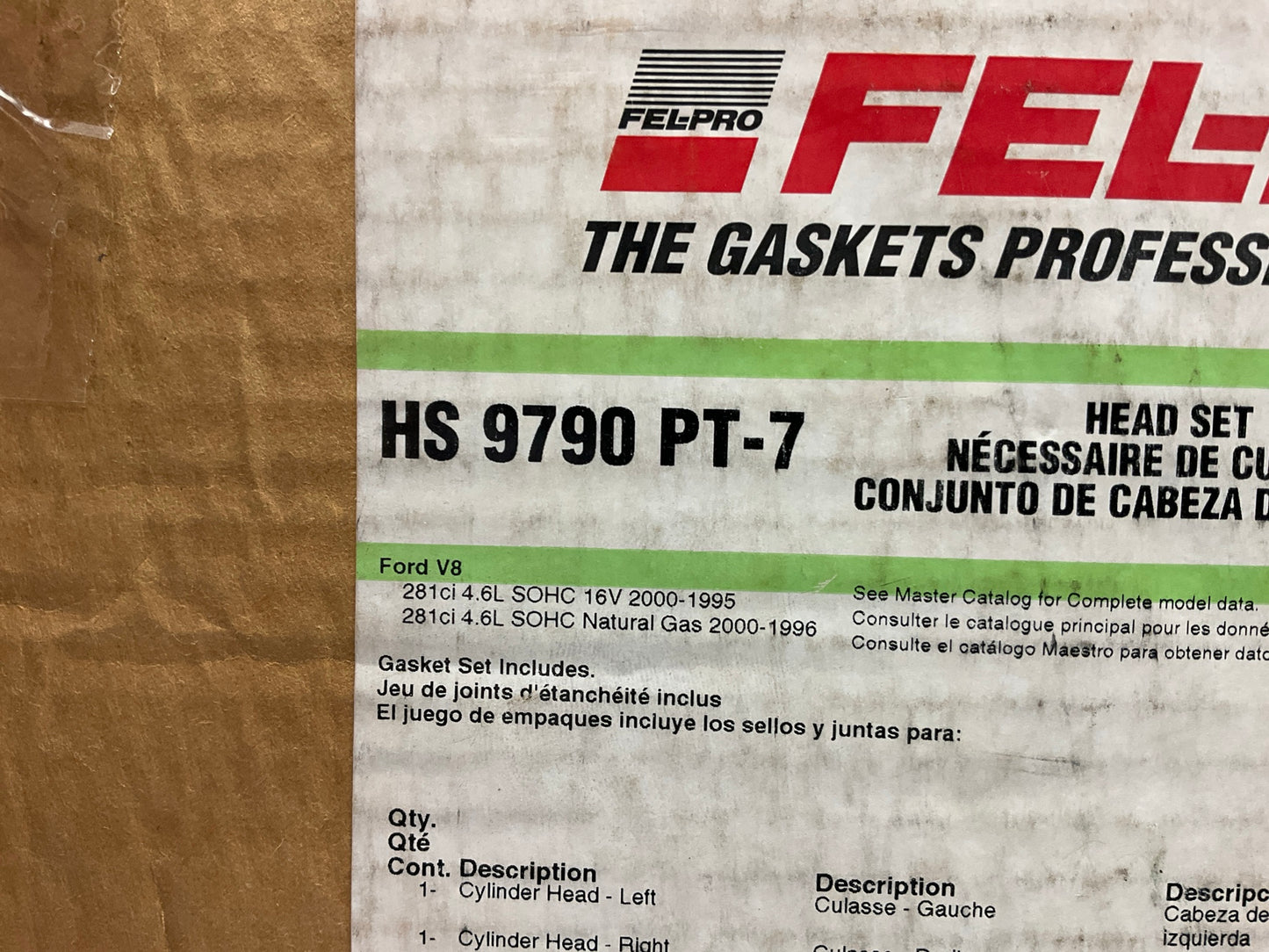 Fel-pro HS9790PT-7 Cylinder Head Gasket Set - 1996-1998 Ford Mustang 4.6L SOHC