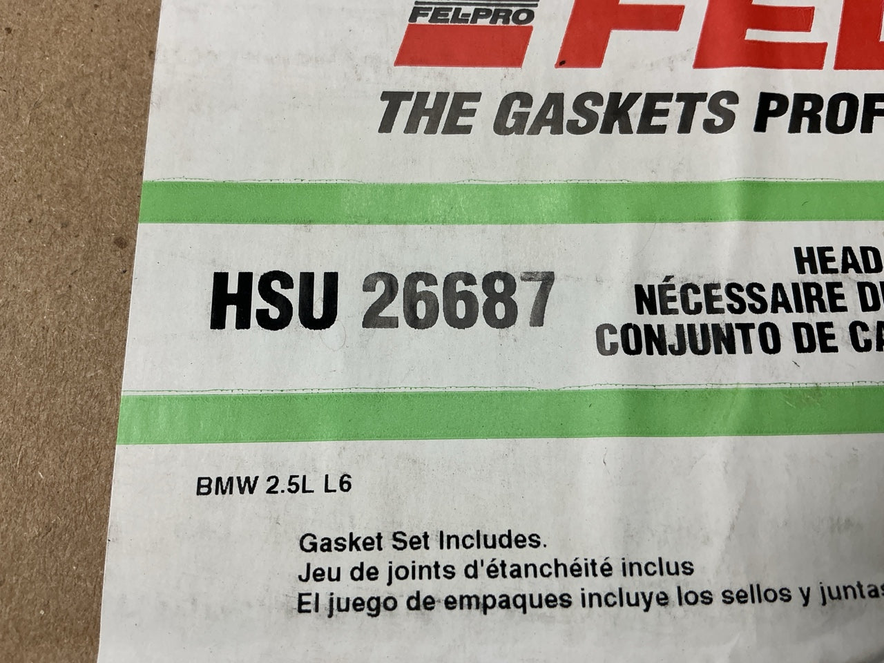 Fel-pro HSU26687 Cylinder Head Gasket Set For 2002-2006 BMW 2.5L-L6