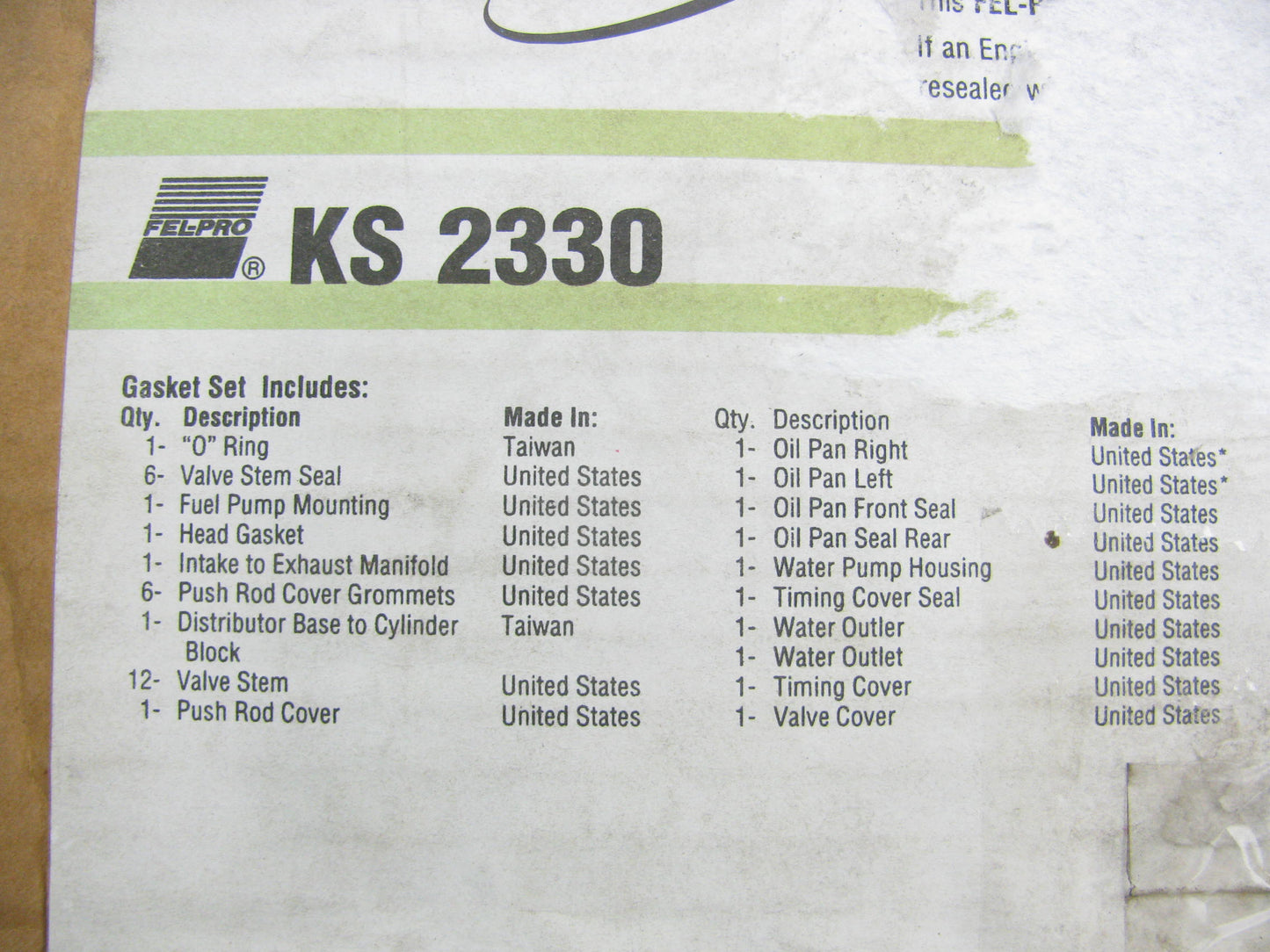 Fel-Pro KS2330 Engine Full Overhaul Rebuild Gasket Set 1965-1984 Ford 240 300-L6