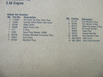 Fel-pro LKQ4078 Valve Cover, Exhaust Manifold Gasket Set For MITSUBISHI V6 3.0L