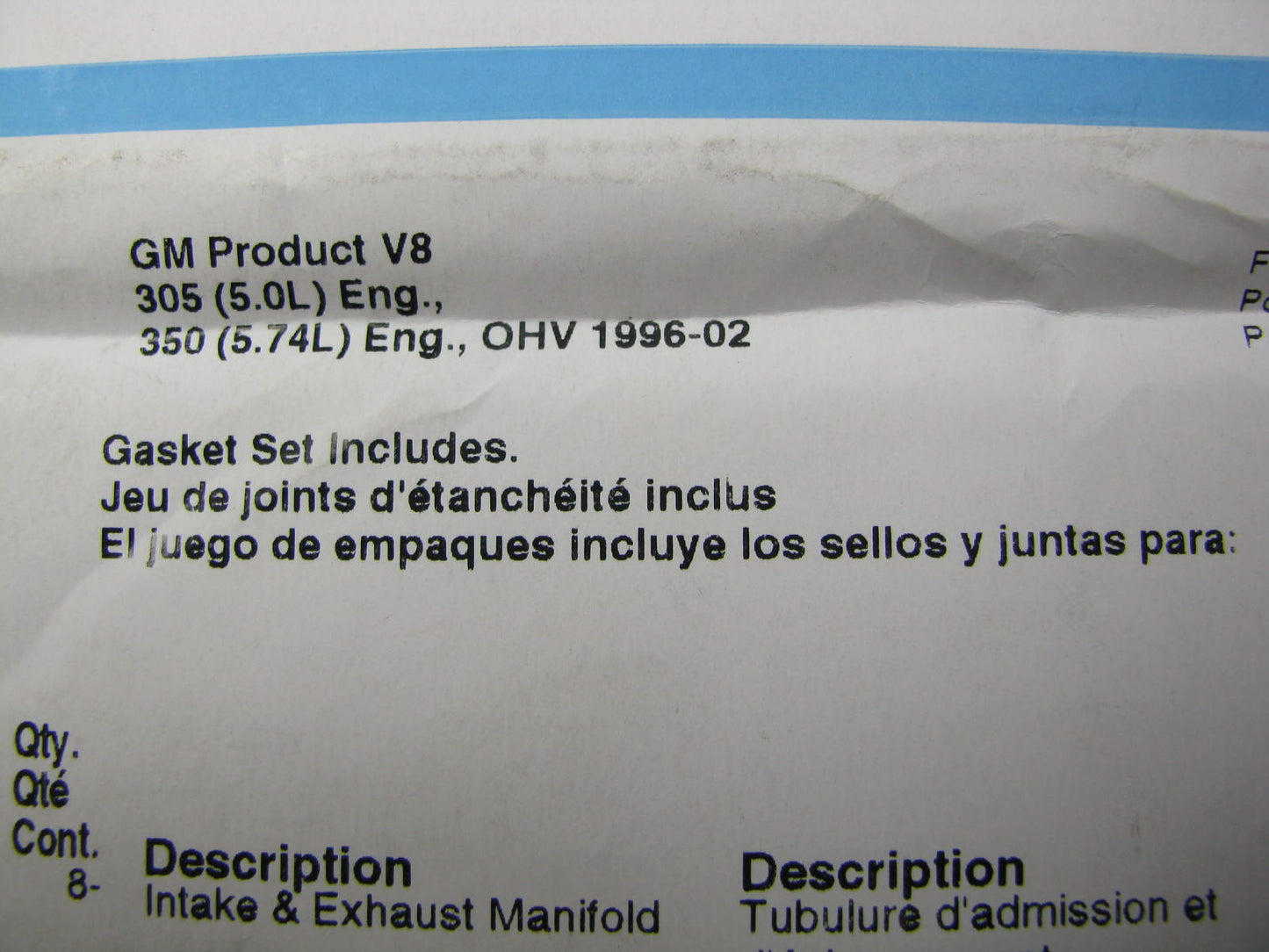Fel-pro MIK98000T Intake Manifold Gasket Set For 1996-2002 Chevrolet 5.0L 5.7L