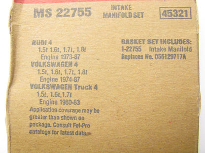 FEL-PRO MS22755 Intake Manifold Gasket - 73-98 VW Audi 1.5L 1.6L 1.7L 1.8L