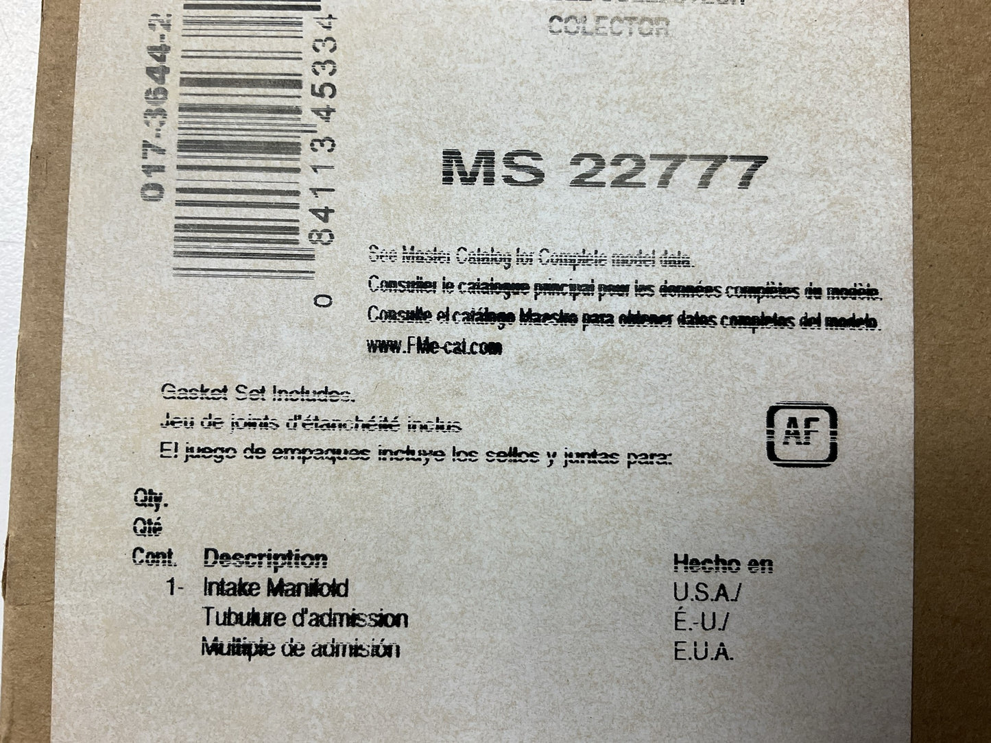 Fel-pro MS22777 Engine Intake Manifold Gasket 76-95 Volvo 2.1L 2.3L I4