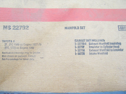 Fel-pro MS22792 Intake Exhaust Manifold Gasket Set - 1977-1980 Corolla 1.6L 1.8L