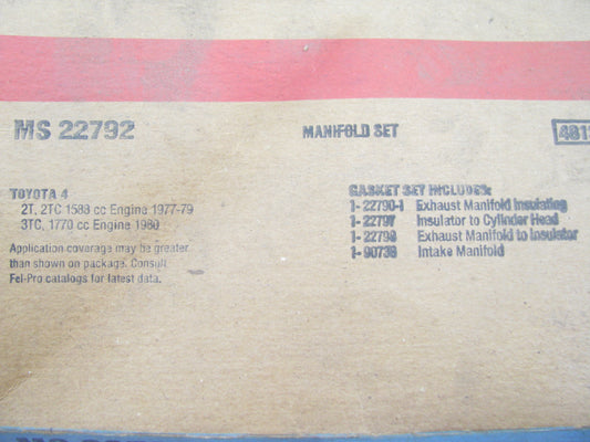Fel-pro MS22792 Intake Exhaust Manifold Gasket Set - 1977-1980 Corolla 1.6L 1.8L