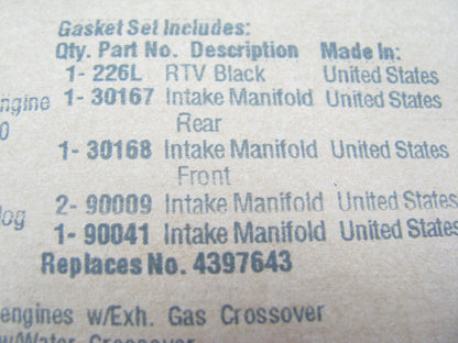 Fel-Pro MS90041-1 Intake Manifold Gasket Set For 1967-1990 Dodge 318 360 V8