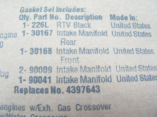 Fel-Pro MS90041-1 Intake Manifold Gasket Set For 1967-1990 Dodge 318 360 V8