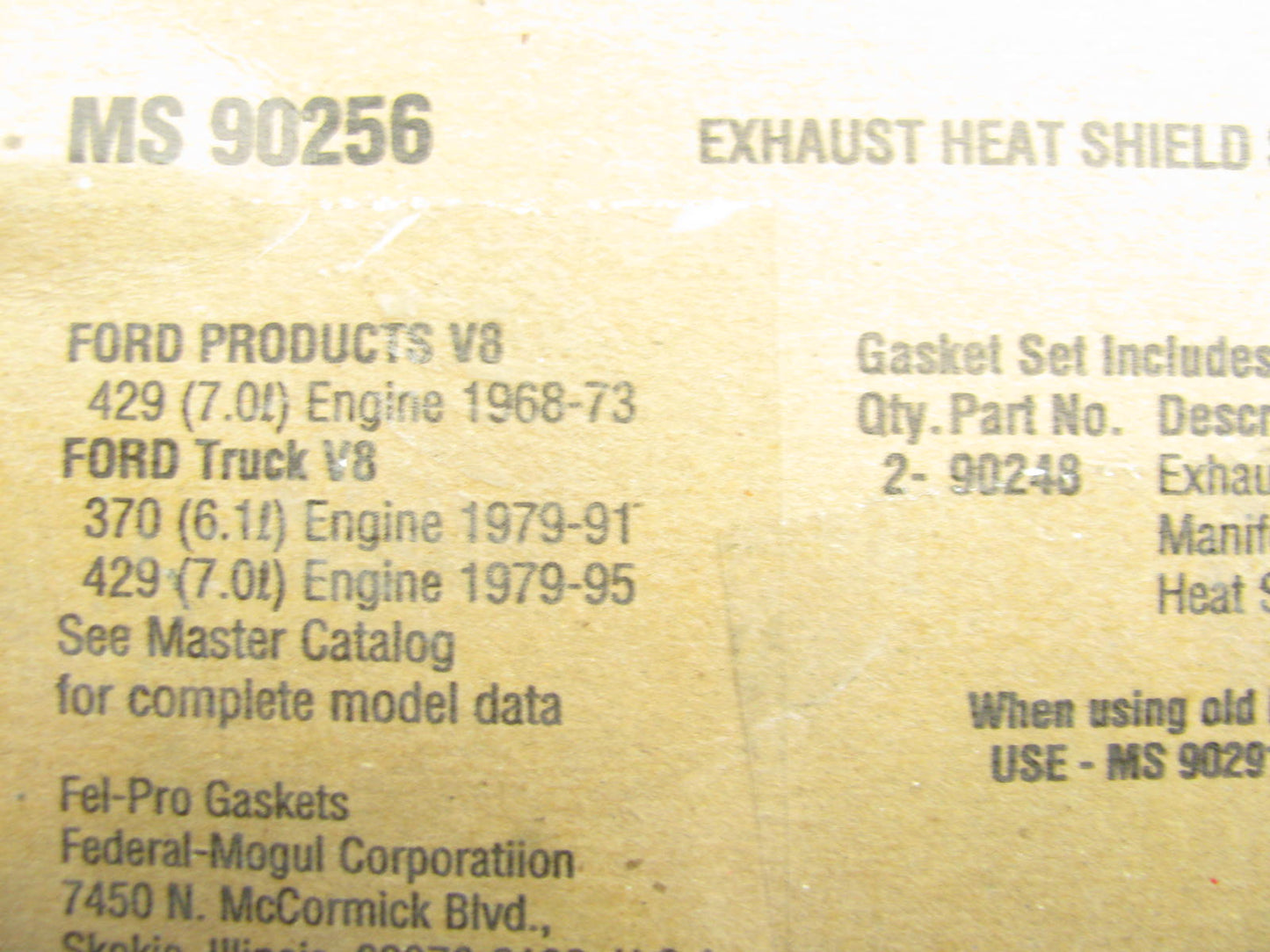 Fel-Pro MS90256 Exhaust Manifold Gasket Set 1968-73 Ford Mercury 429