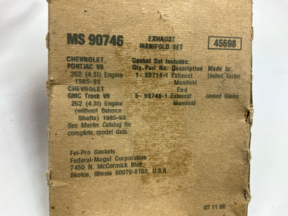 Fel-Pro MS90746 Exhaust Manifold Gasket Set For 1985-1996 GMC Chevrolet 4.3L V6