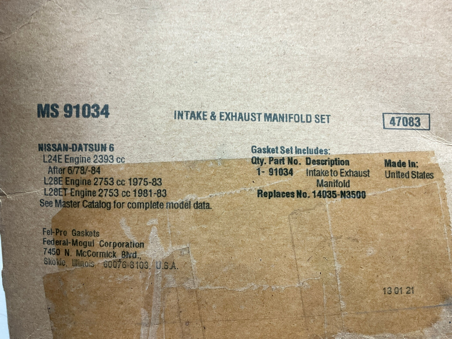 Fel-Pro MS91034 Intake & Exhaust Manifold Combination Gasket