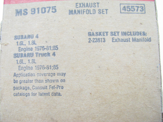Fel-pro MS91075 Exhaust Manifold Gasket Set For 1976-1985 Subaru 1.6L 1.8L H4