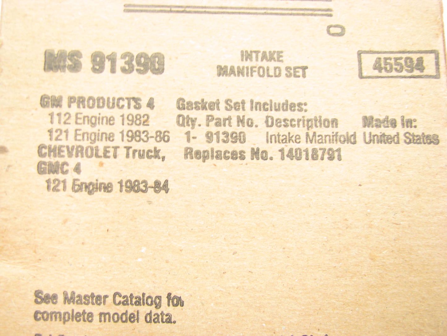 Fel-Pro MS91390 Intake Manifold Gasket Set 1982-86 Chevrolet Buick 1.8L 2.0L I4