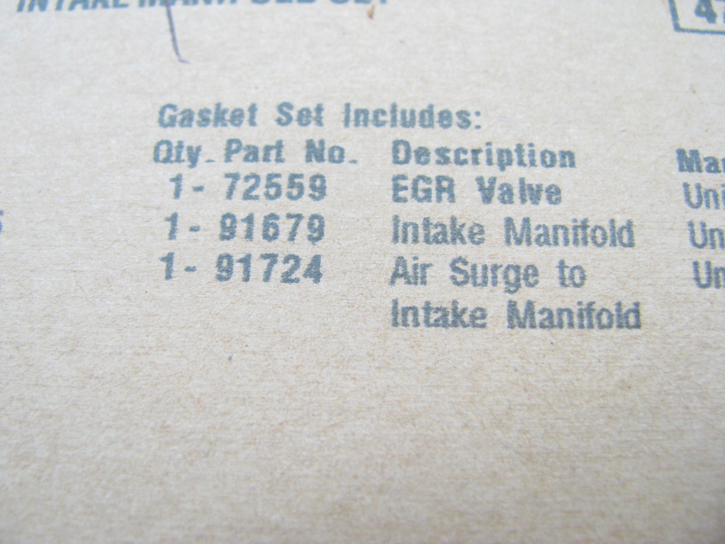 Fel-pro MS91679 Intake Manifold Gasket For 1983-1995 Toyota 2.4L