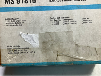 Fel-Pro MS91815 Exhaust Manifold Gasket Set For 1993-96 Mitsubishi Diamante 3.0L