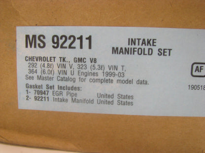 Fel-Pro MS92211 Intake Manifold Gasket Set 1999-03 Chevrolet GMC 4.8L 5.3L 6.0L