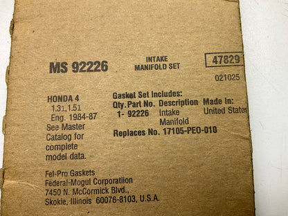 Fel-Pro MS92226 Engine Intake Manifold Gasket 1984-1987 Honda 1.3L 1.5L I4