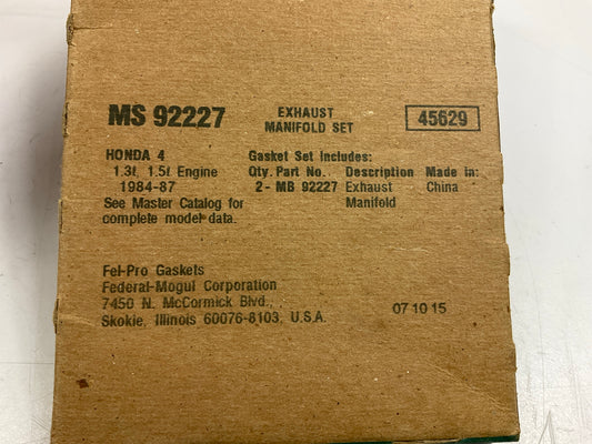 Fel-Pro MS92227 Exhaust Manifold Gasket Set For 1984-1987 Honda 1.3L 1.5L-L4