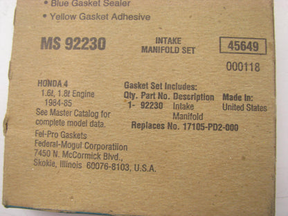 FEL-PRO MS92230 Engine Intake Manifold Gasket - 1984-1985 Honda Accord 1.6L 1.8L