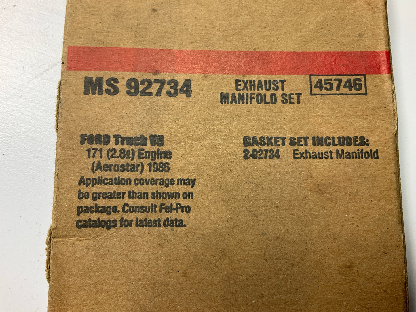 Fel-Pro MS92734 Exhaust Manifold Gasket Set For 1986 Ford Aerostar 2.8L-V6